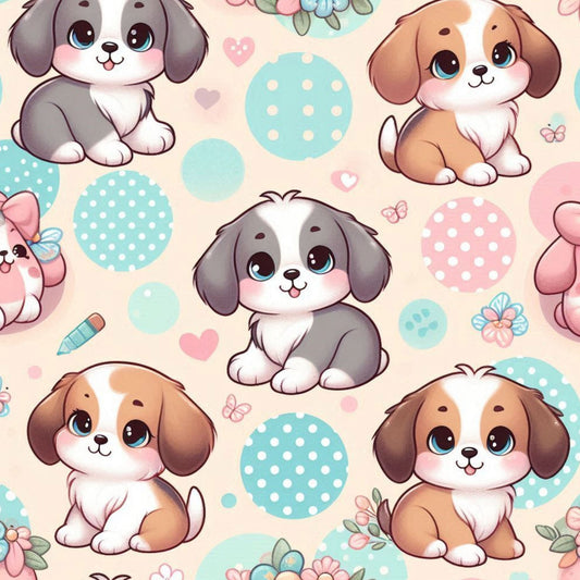 Cute Dog Pattern 7 Quilting Cotton Fabric