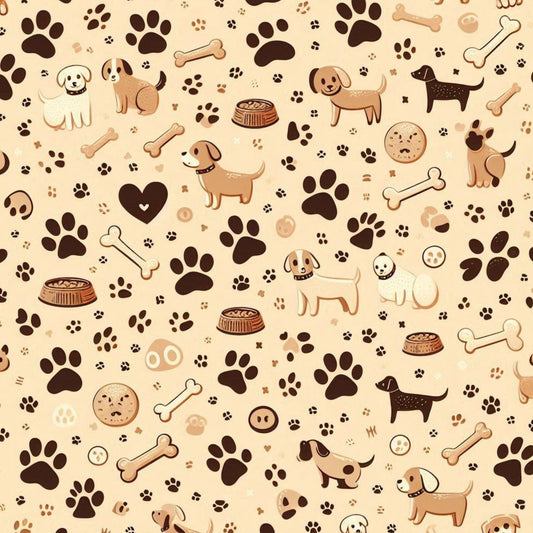 Cute Dog Pattern 8 Quilting Cotton Fabric