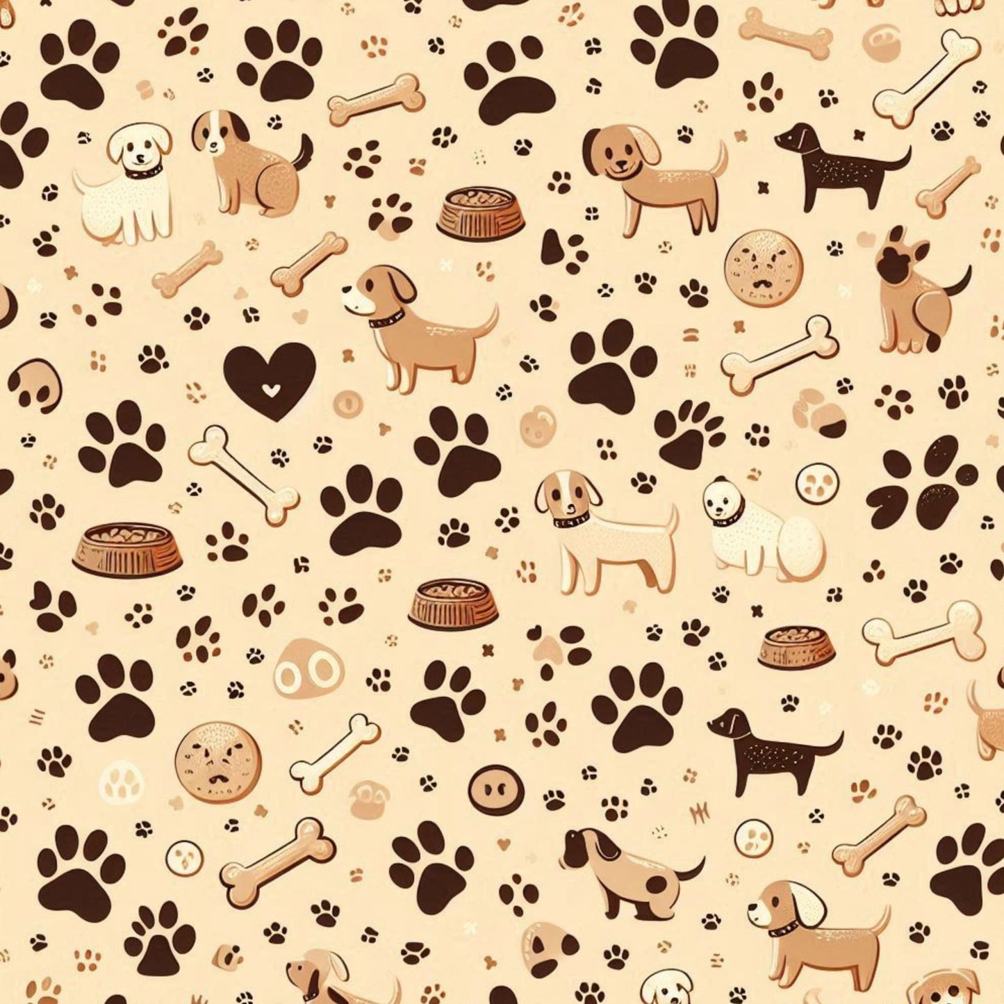 Cute Dog Pattern 8 Quilting Cotton Fabric