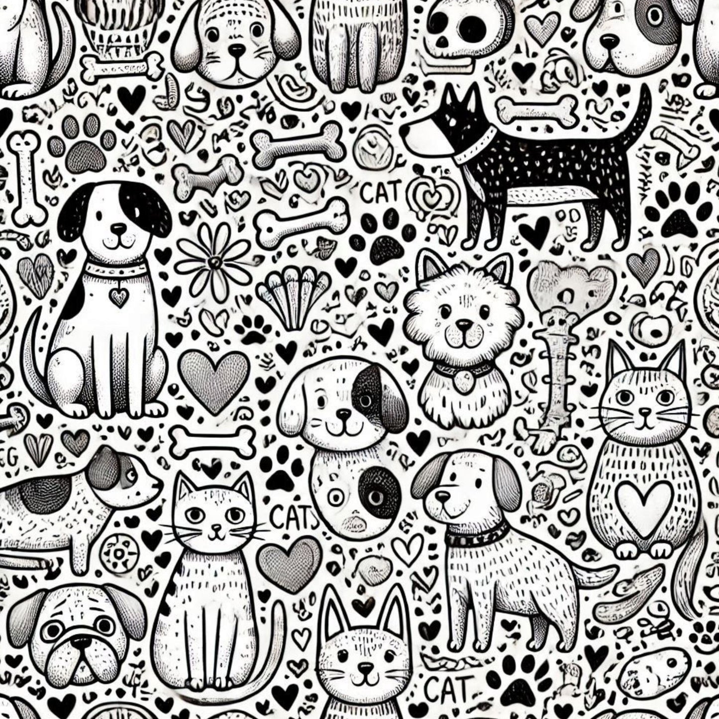 Cute Dog Pattern 9 Quilting Cotton Fabric