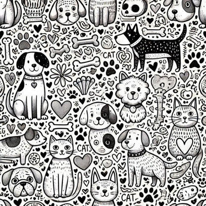 Cute Dog Pattern 9 Quilting Cotton Fabric