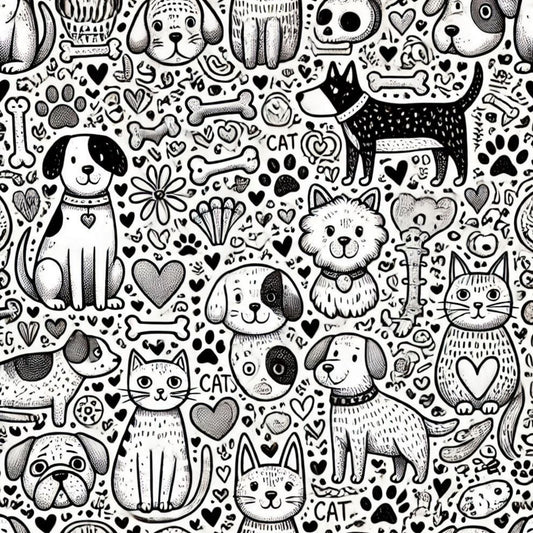 Cute Dog Pattern 9 Quilting Cotton Fabric