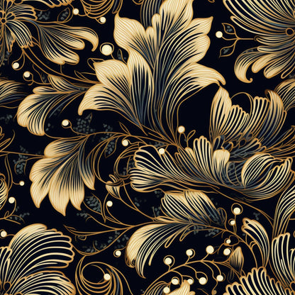 Dark Black Moon Pattern 10 Quilting Cotton Fabric