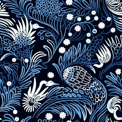 Dark Black Moon Pattern 12 Quilting Cotton Fabric