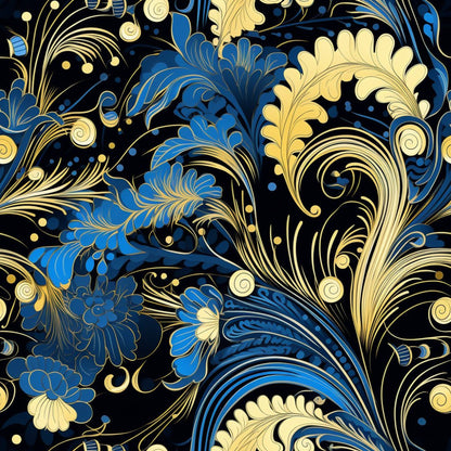 Dark Black Moon Pattern 5 Quilting Cotton Fabric