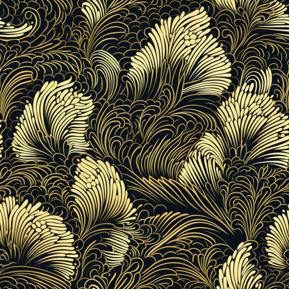 Dark Black Moon Pattern 6 Quilting Cotton Fabric