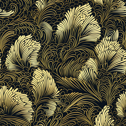 Dark Black Moon Pattern 6 Quilting Cotton Fabric