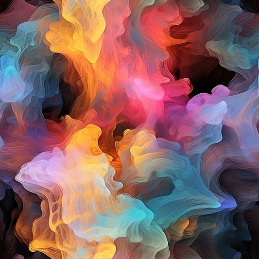 Dark Rainbow Smoke Pattern 1 Quilting Cotton Fabric