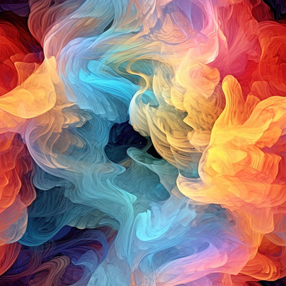 Dark Rainbow Smoke Pattern 10 Quilting Cotton Fabric