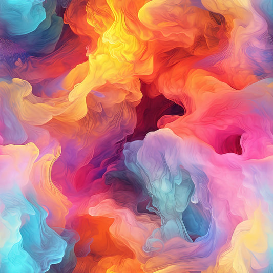 Dark Rainbow Smoke Pattern 12 Quilting Cotton Fabric