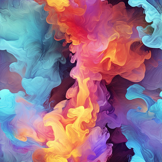 Dark Rainbow Smoke Pattern 4 Quilting Cotton Fabric