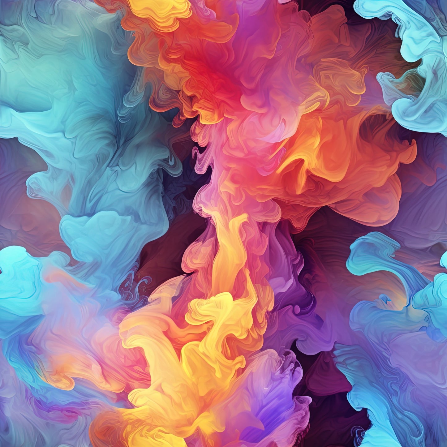Dark Rainbow Smoke Pattern 4 Quilting Cotton Fabric
