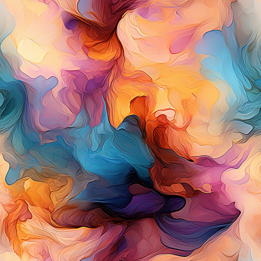 Dark Rainbow Smoke Pattern 5 Quilting Cotton Fabric