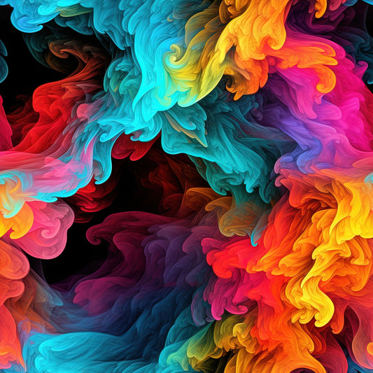 Dark Rainbow Smoke Pattern 6 Quilting Cotton Fabric