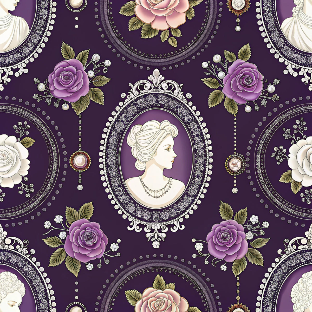 Dark Romance Glam Pattern 1 Quilting Cotton Fabric