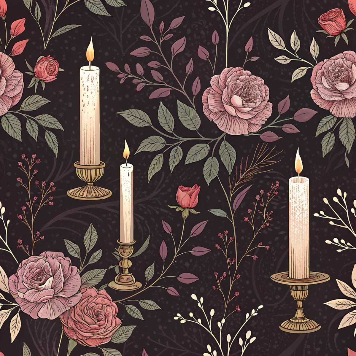 Dark Romance Glam Pattern 17 Quilting Cotton Fabric