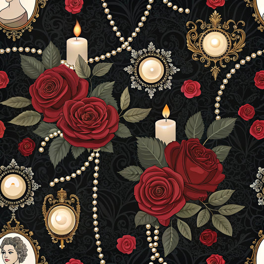 Dark Romance Glam Pattern 21 Quilting Cotton Fabric
