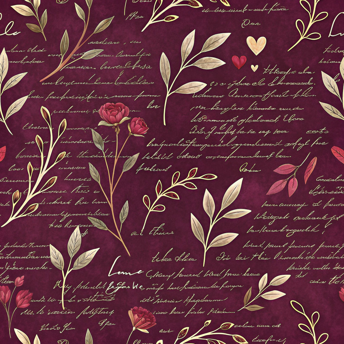Dark Romance Glam Pattern 7 Quilting Cotton Fabric