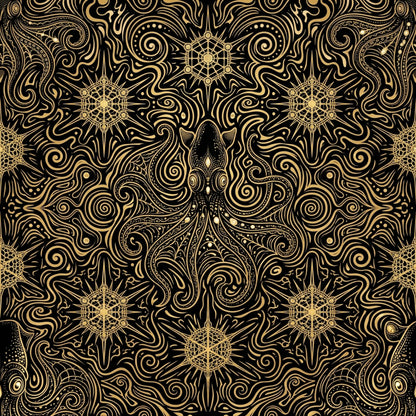 Deep Sea Bioluminescence Pattern 104 Quilting Cotton Fabric