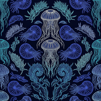 Deep Sea Bioluminescence Pattern 107 Quilting Cotton Fabric