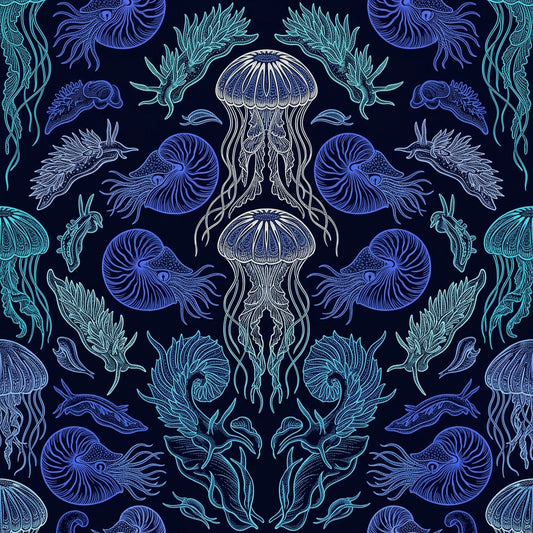 Deep Sea Bioluminescence Pattern 107 Quilting Cotton Fabric