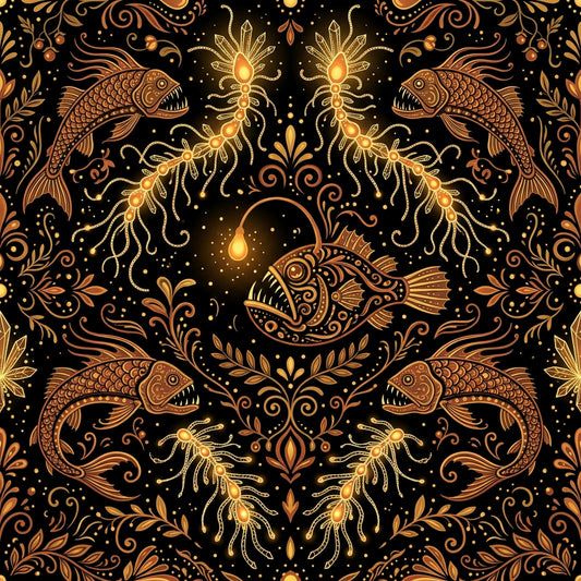 Deep Sea Bioluminescence Pattern 109 Quilting Cotton Fabric