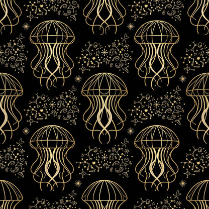 Deep Sea Bioluminescence Pattern 11 Quilting Cotton Fabric