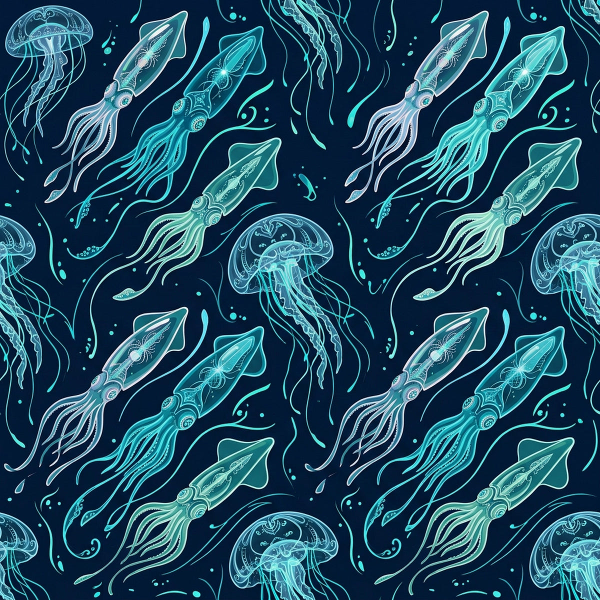 Deep Sea Bioluminescence Pattern 115 Quilting Cotton Fabric