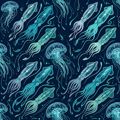 Deep Sea Bioluminescence Pattern 115 Quilting Cotton Fabric