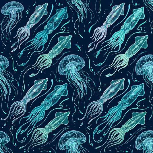 Deep Sea Bioluminescence Pattern 115 Quilting Cotton Fabric