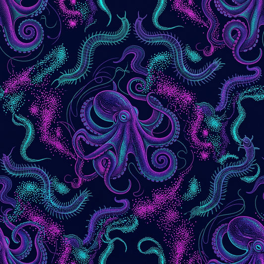 Deep Sea Bioluminescence Pattern 117 Quilting Cotton Fabric