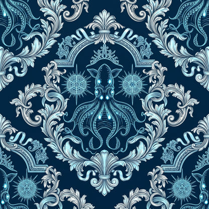 Deep Sea Bioluminescence Pattern 12 Quilting Cotton Fabric