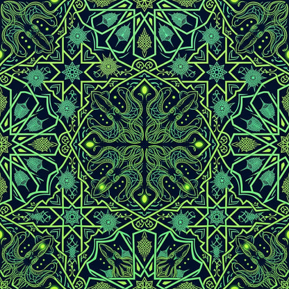 Deep Sea Bioluminescence Pattern 122 Quilting Cotton Fabric