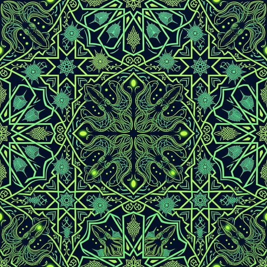 Deep Sea Bioluminescence Pattern 122 Quilting Cotton Fabric