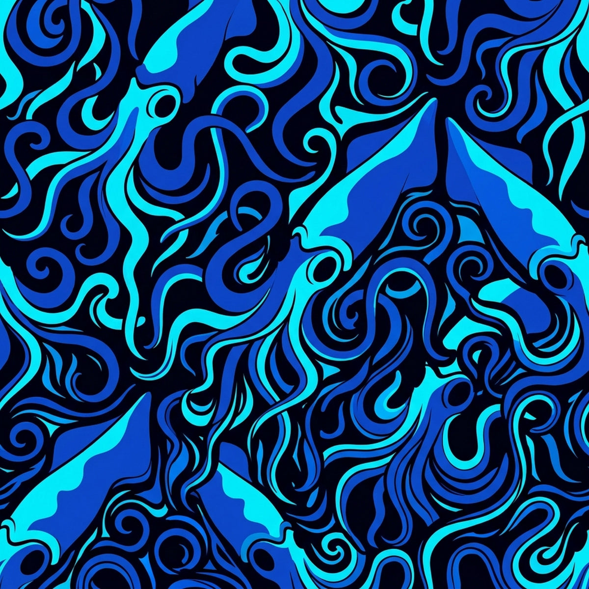 Deep Sea Bioluminescence Pattern 123 Quilting Cotton Fabric