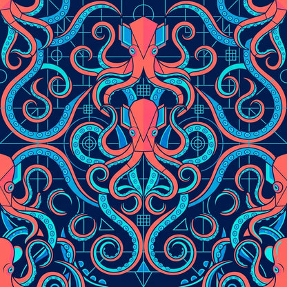 Deep Sea Bioluminescence Pattern 126 Quilting Cotton Fabric