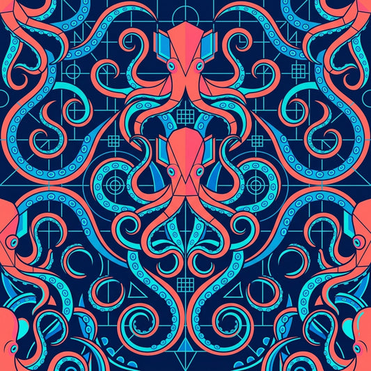 Deep Sea Bioluminescence Pattern 126 Quilting Cotton Fabric
