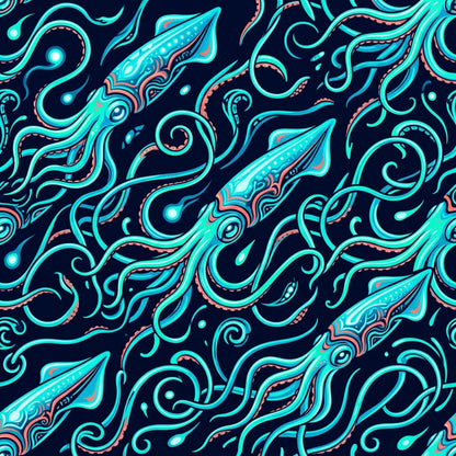 Deep Sea Bioluminescence Pattern 14 Quilting Cotton Fabric