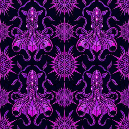Deep Sea Bioluminescence Pattern 142 Quilting Cotton Fabric