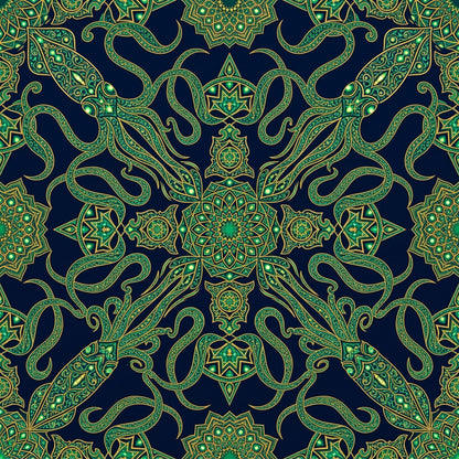 Deep Sea Bioluminescence Pattern 143 Quilting Cotton Fabric