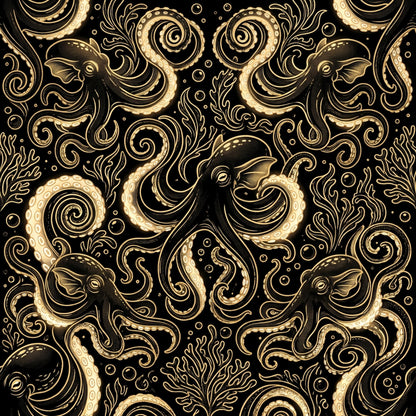 Deep Sea Bioluminescence Pattern 146 Quilting Cotton Fabric