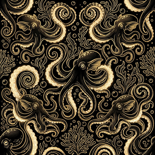Deep Sea Bioluminescence Pattern 146 Quilting Cotton Fabric