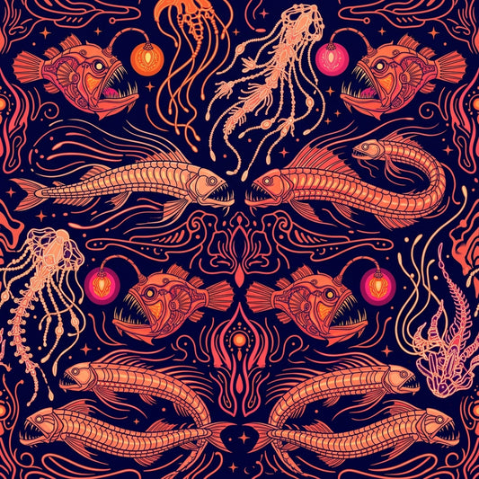 Deep Sea Bioluminescence Pattern 149 Quilting Cotton Fabric