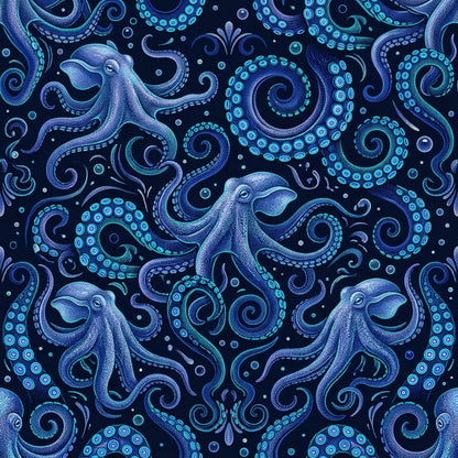 Deep Sea Bioluminescence Pattern 17 Quilting Cotton Fabric