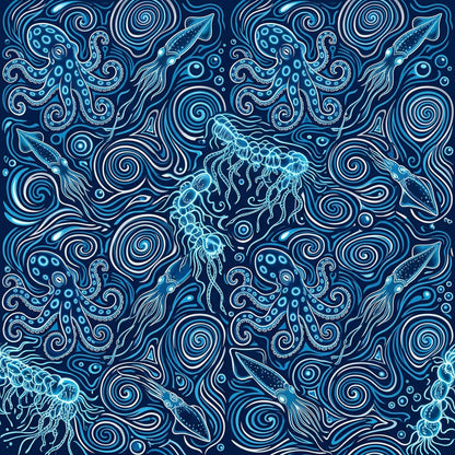 Deep Sea Bioluminescence Pattern 29 Quilting Cotton Fabric