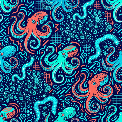 Deep Sea Bioluminescence Pattern 45 Quilting Cotton Fabric