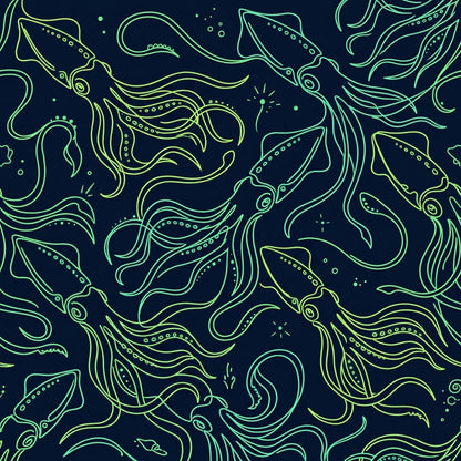 Deep Sea Bioluminescence Pattern 50 Quilting Cotton Fabric