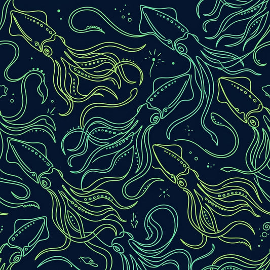 Deep Sea Bioluminescence Pattern 50 Quilting Cotton Fabric