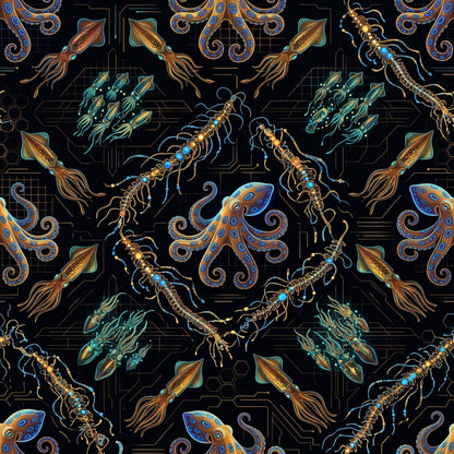 Deep Sea Bioluminescence Pattern 69 Quilting Cotton Fabric