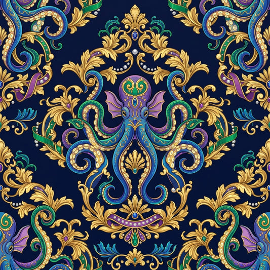 Deep Sea Bioluminescence Pattern 72 Quilting Cotton Fabric